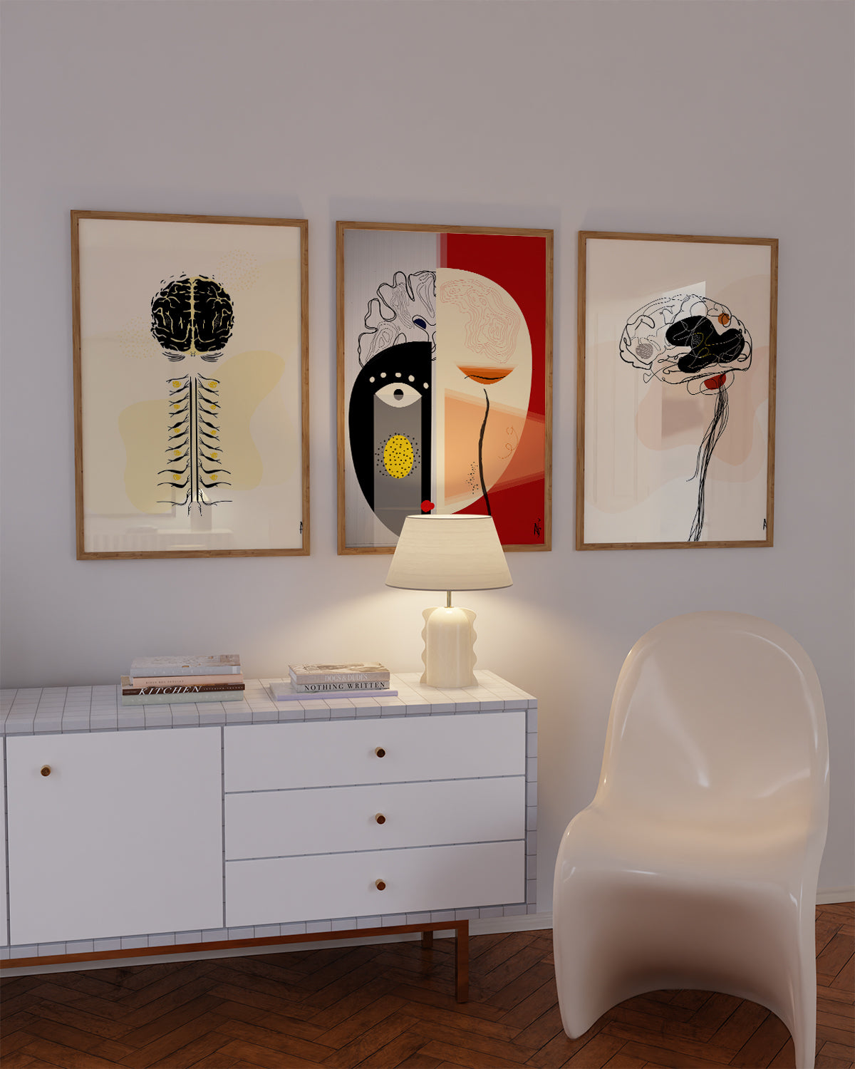 neurology clinic decor - brain anatomy art