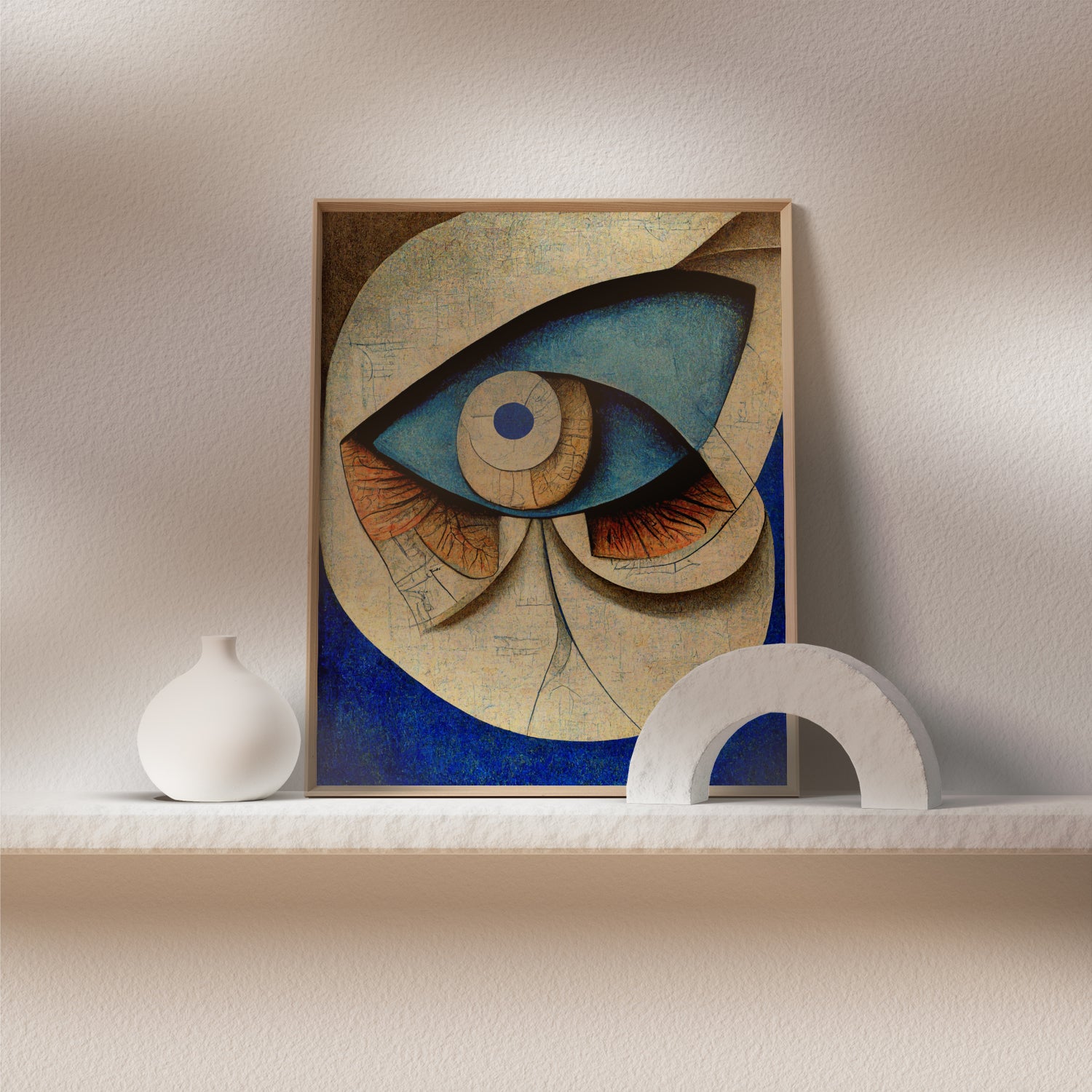 Ophthalmology Art Poster - Abstract representation of eye anatomy in an artistic ophthalmology poster.