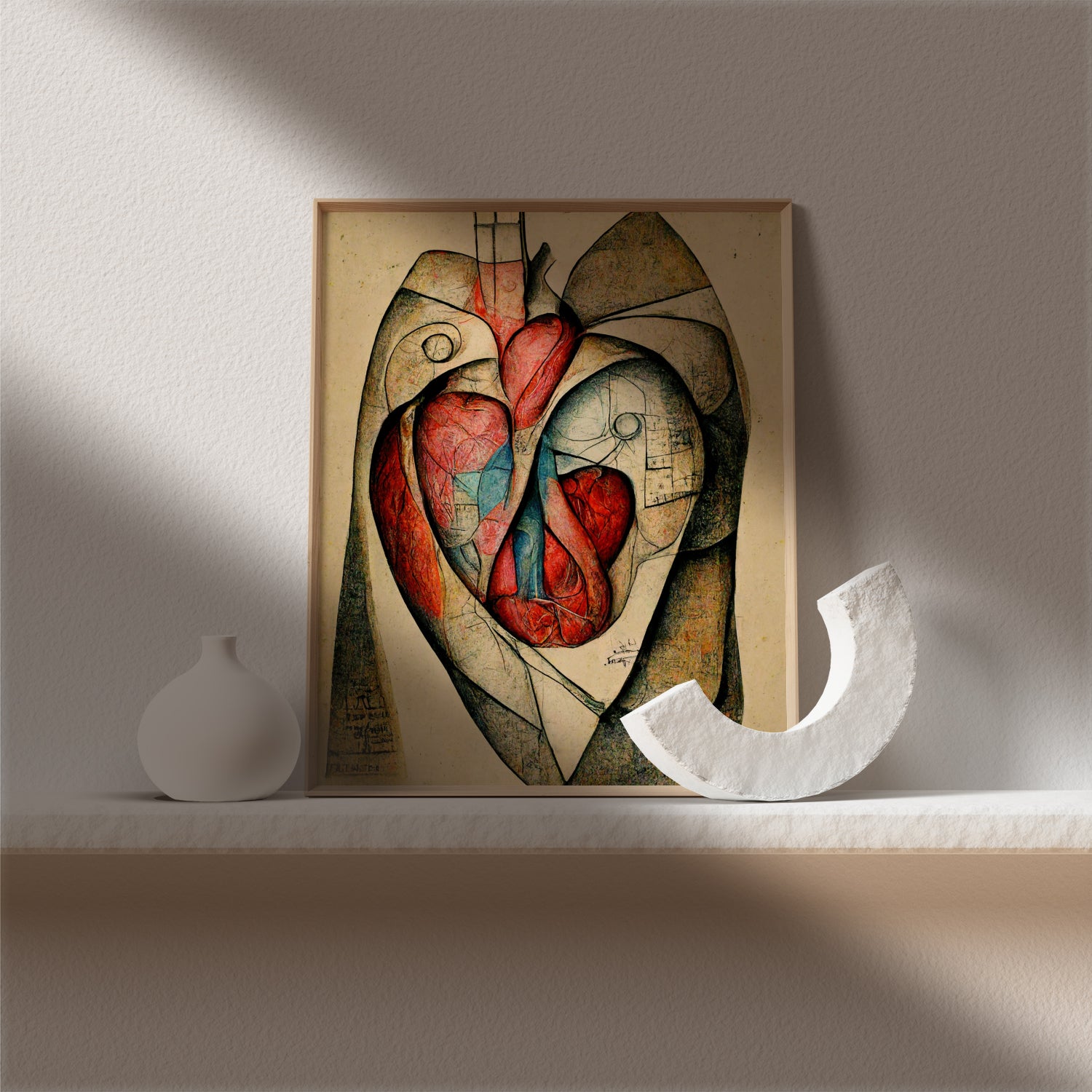 Medically-Inspired Art - Celebrate the science and beauty of cardiology with this heart anatomy art print, perfect for cardiology clinics, medical offices, and decor enthusiasts.