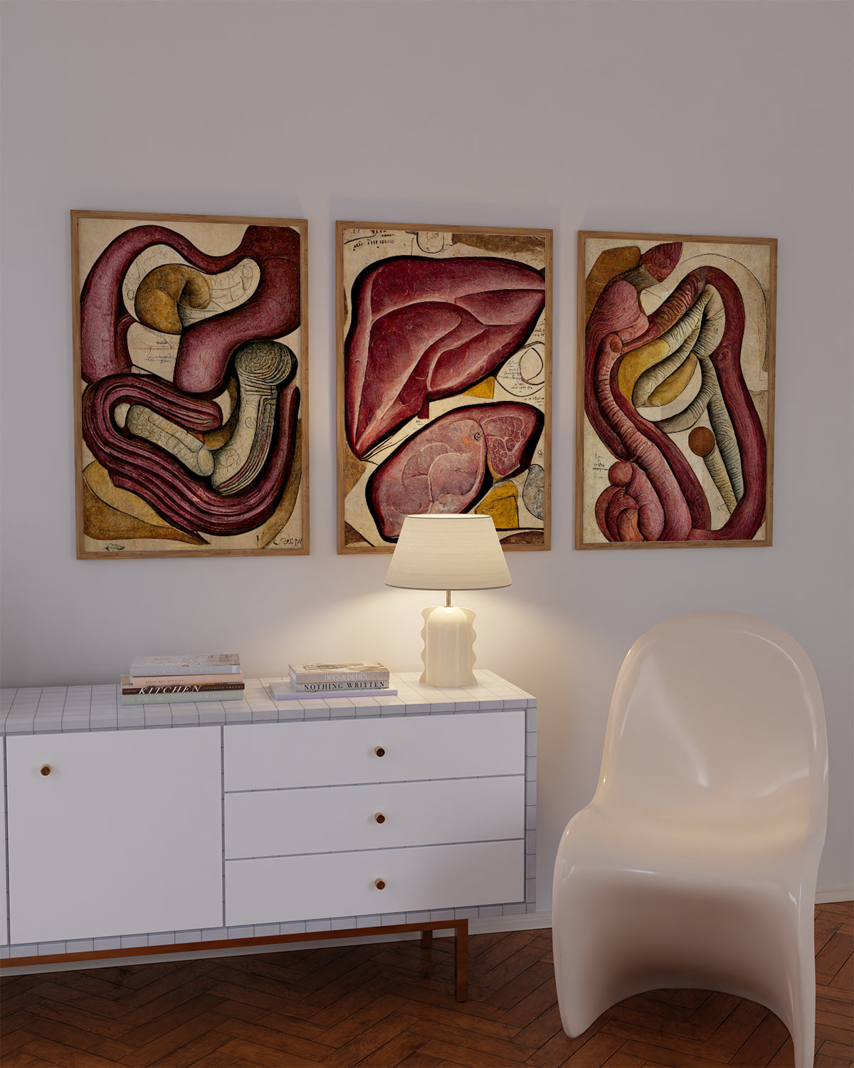 Gastroenterologist Clinic Decor - Unique artwork featuring intestines anatomy imagery, designed to infuse creativity and professionalism into your clinic's environment.