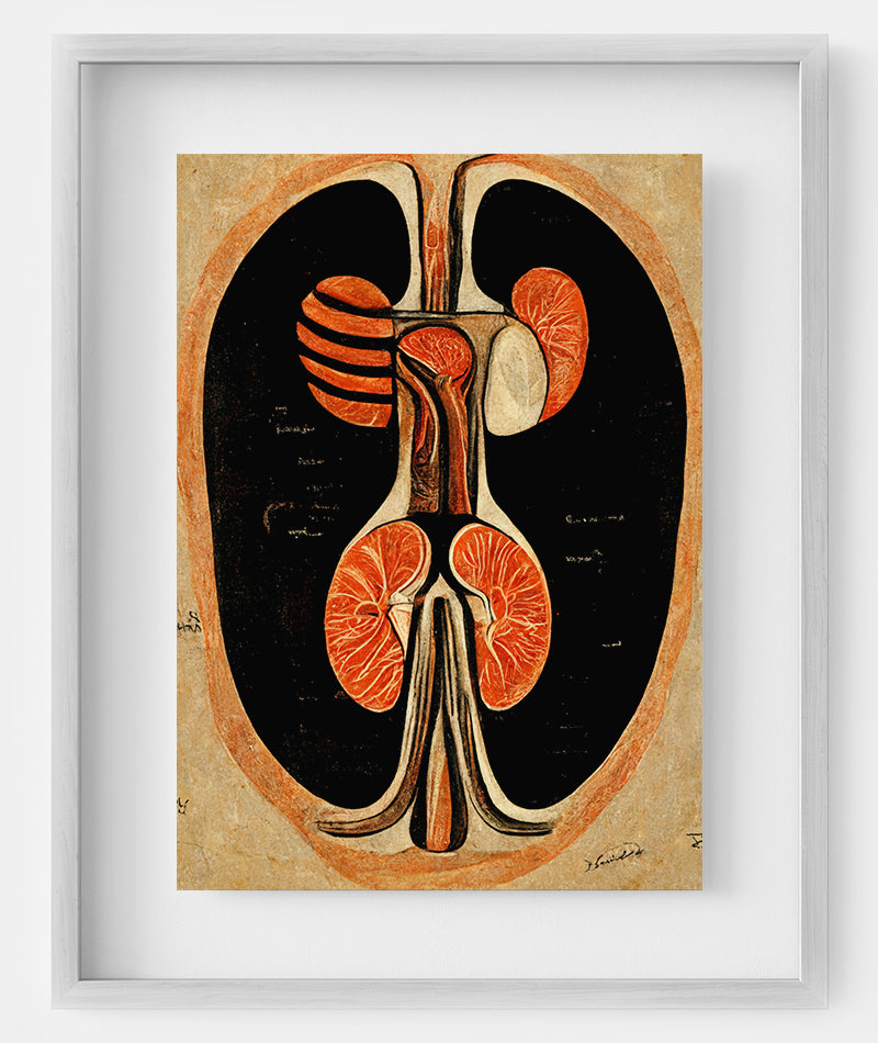 Anatomical Kidney Illustration - Decor for Nephrologist's and Urologist's Office