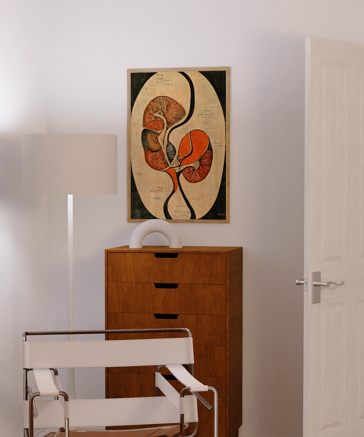Kidney and Nephrology Anatomy Art Print - Nephrologist and Urologist Clinic Decor