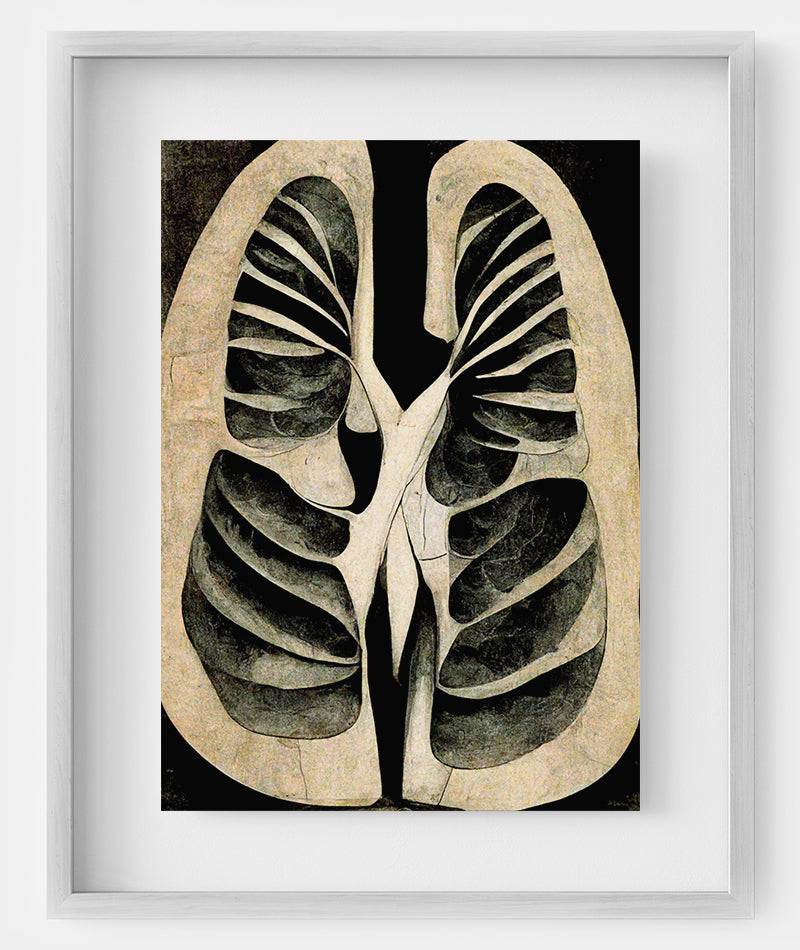 Lungs Anatomy Art - A captivating representation of the respiratory system, ideal for medical spaces, educational materials, and anatomy enthusiasts.