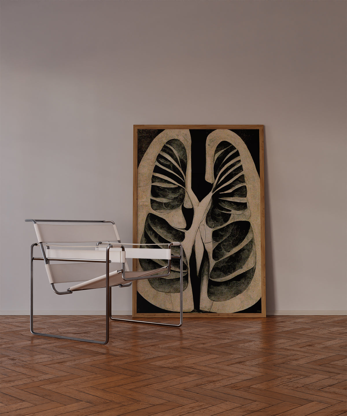 Lungs Anatomy Art - A captivating representation of the respiratory system, ideal for medical spaces, educational materials, and anatomy enthusiasts.