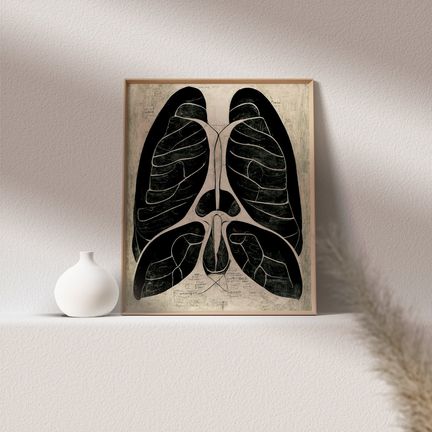 Pulmonary Artwork - Unique artwork celebrating the intricate beauty of lungs anatomy, perfect for medical offices, educational materials, and decor enthusiasts.