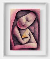 Fetal Ultrasound Art - A heartwarming depiction of pregnancy, ideal for gynecology clinic decor and creating a warm ambiance.