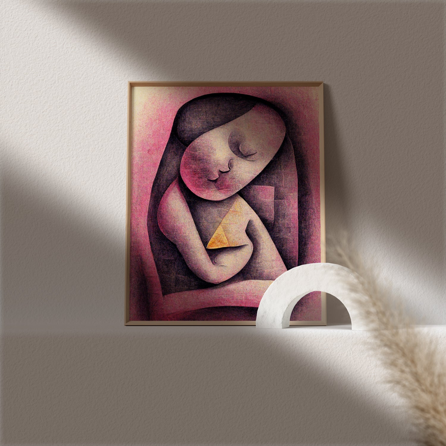 Fetal Ultrasound Art - A heartwarming depiction of pregnancy, ideal for gynecology clinic decor and creating a warm ambiance.