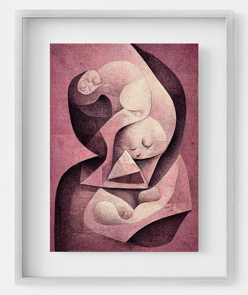 Fetus ultrasound cubism art