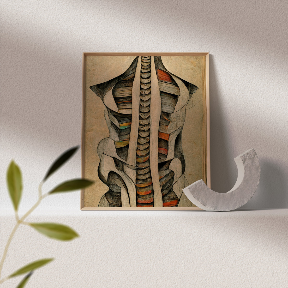 Spine Anatomy Cubism style