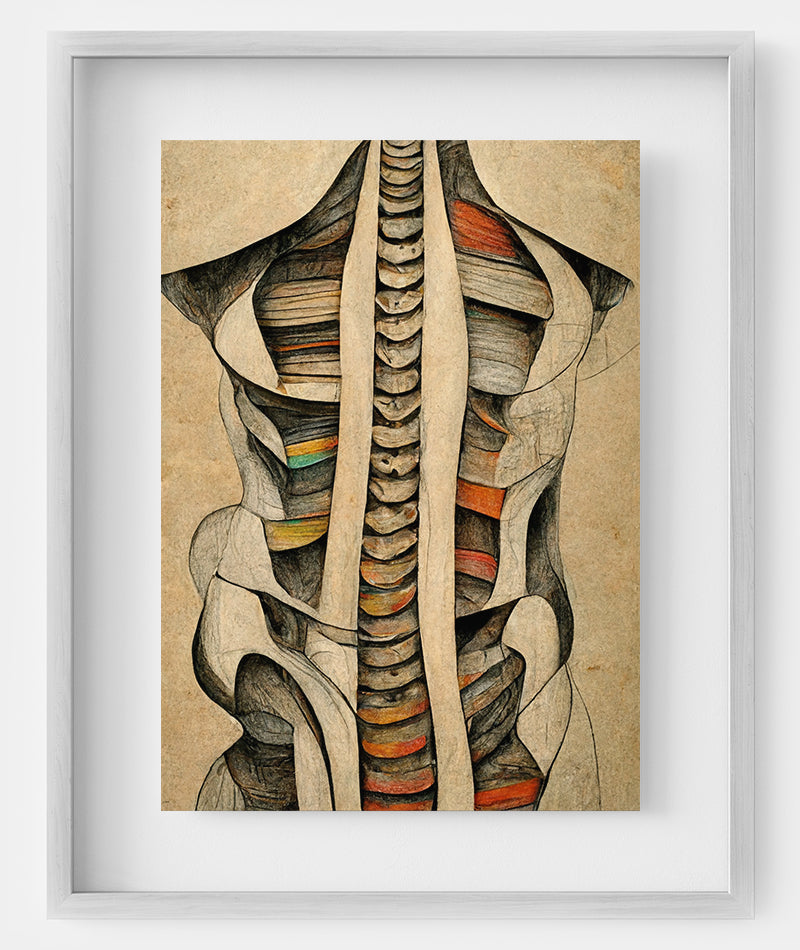 Spine Anatomy Cubism style