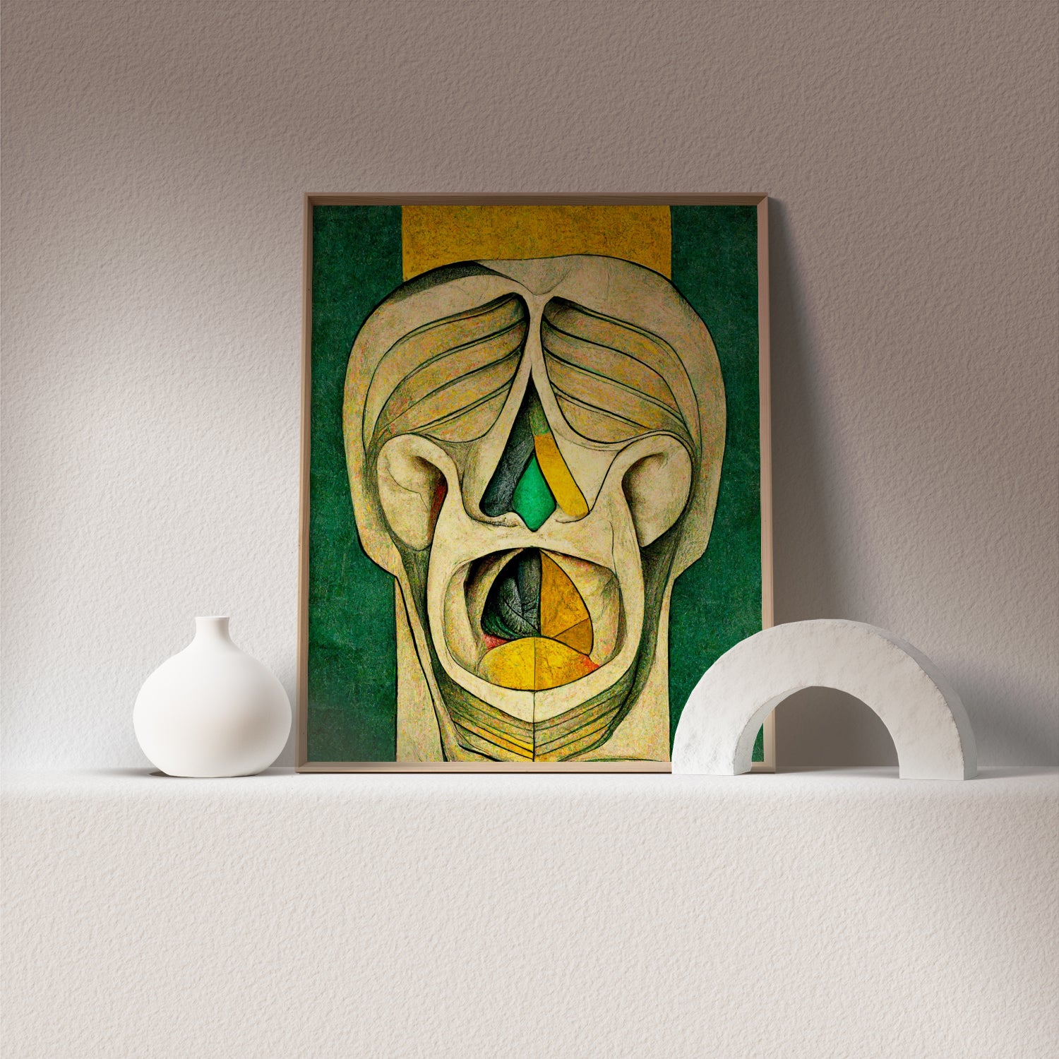 Art poster displaying detailed ENT anatomy illustrations. Art prints showcasing intricate visuals of otolaryngology themes. Visual artwork depicting medical illustrations of the ear, nose, and throat.