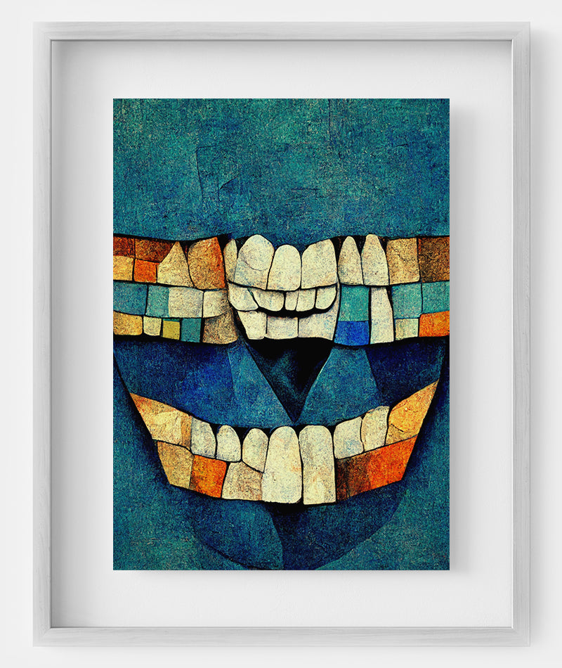 Art print for enhancing dental clinic aesthetics." "Decorative poster for dentist office walls."