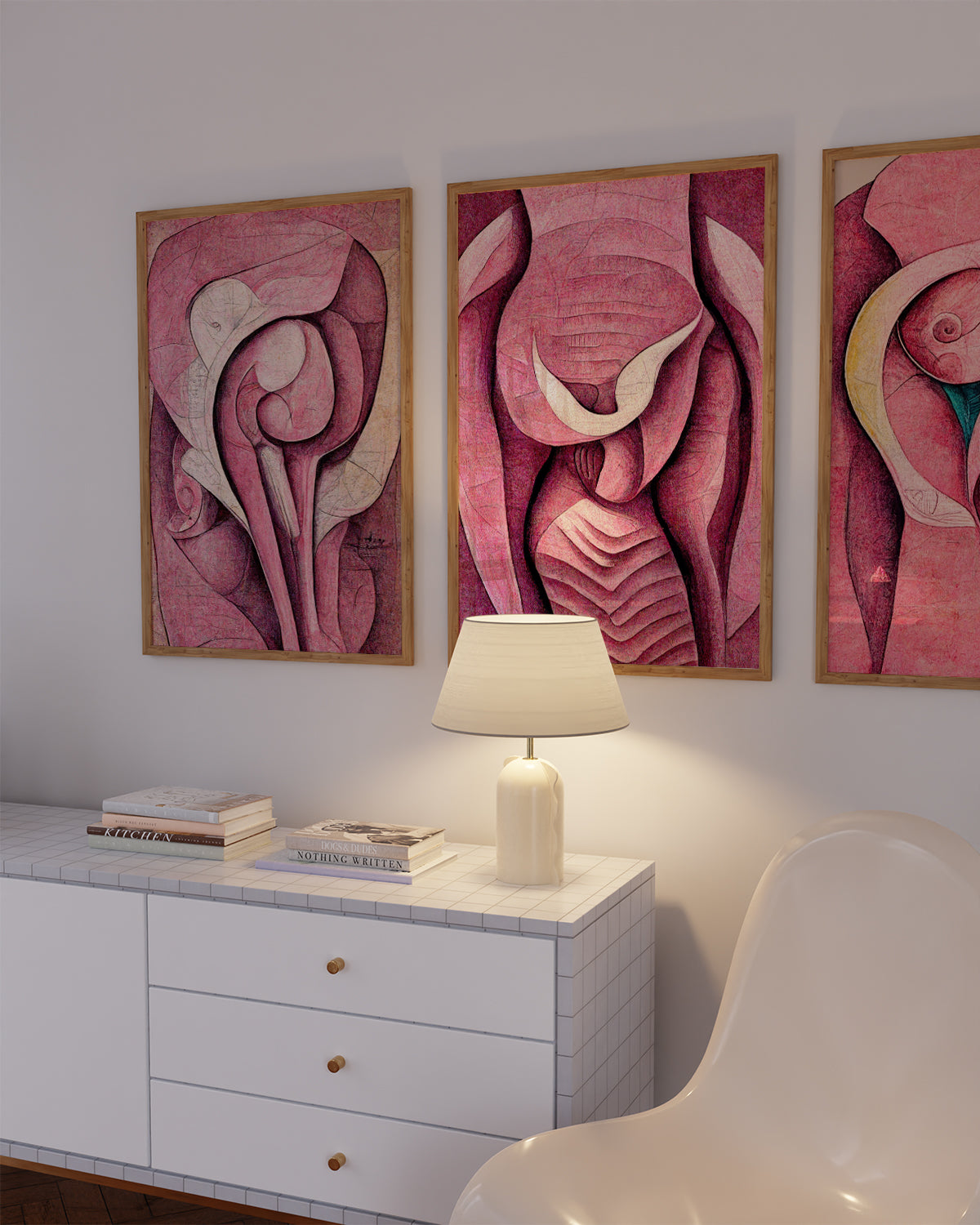 Gynecology Clinic Decor - Elegant wall art featuring a tasteful representation of uterus anatomy.