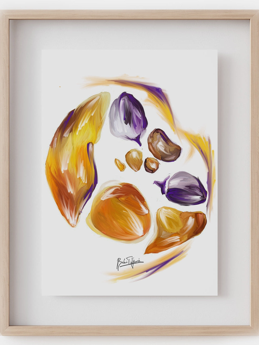Abdomen anatomy art print-orange purple medical art-abdomen CT anatomical art