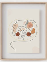 Abdomen anatomy art print-beige minimal  medical art-abdomen CT anatomical art