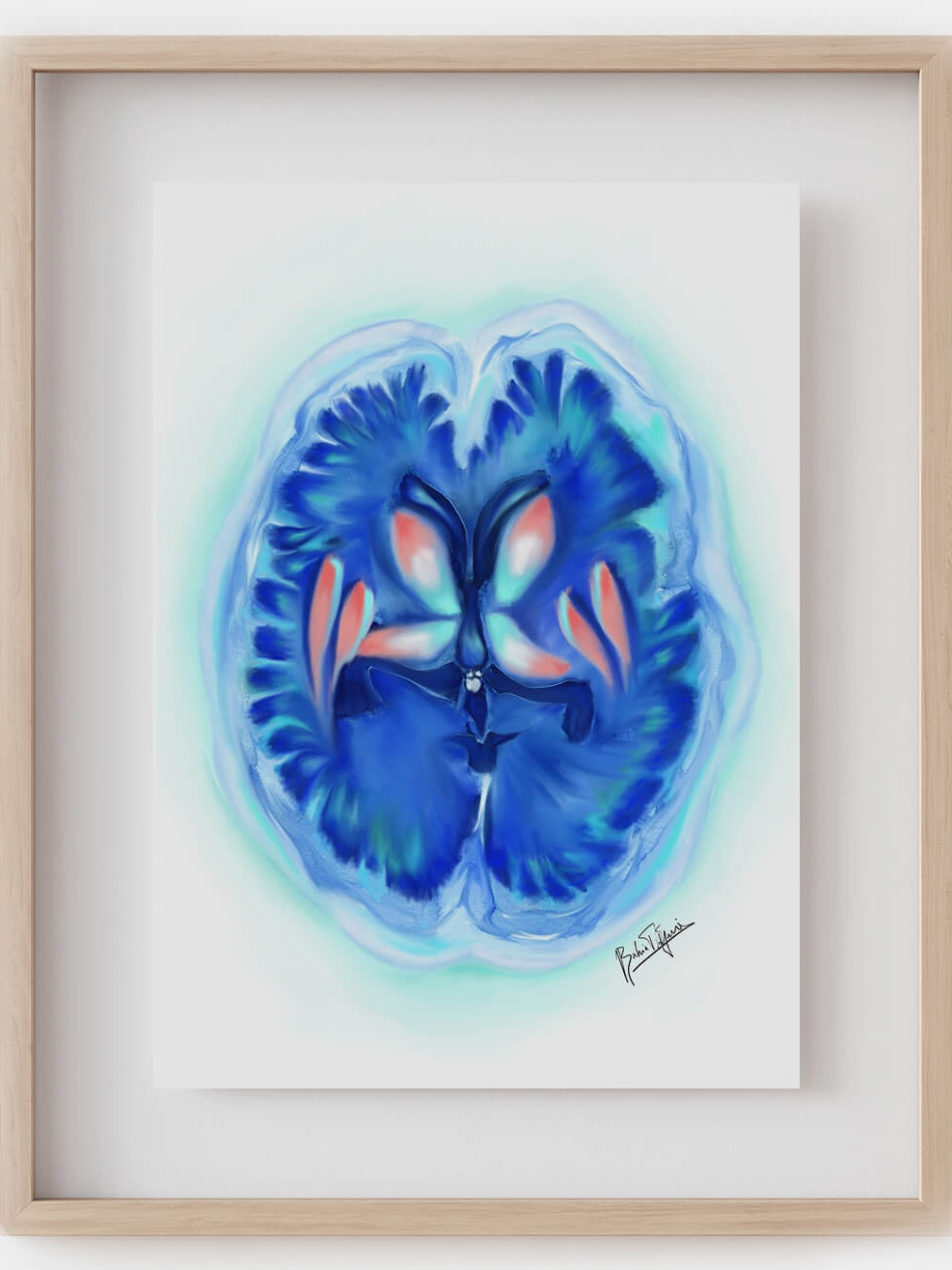 Abstract brain art print- Basal ganglia drawing-Neurology art-Anatomical drawing-Neuroscientist neurologist neurosurgeon gift-Medical print