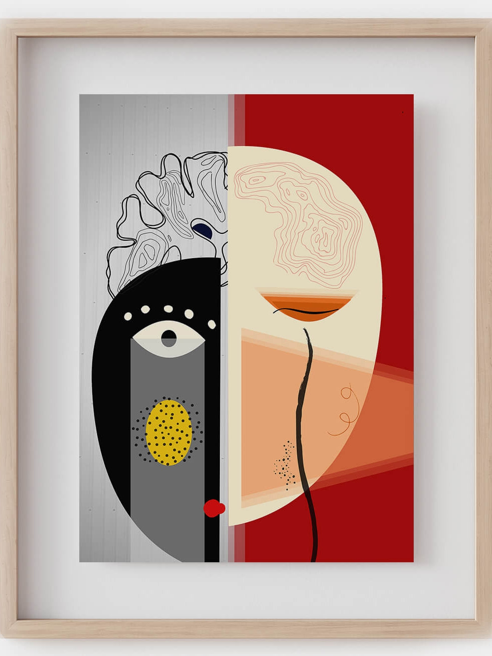 brain anatomy modern art print-Bauhaus poster-Geometric art-abstract wall art-minimalist art-German modernism-neurologist neurosurgeon gift