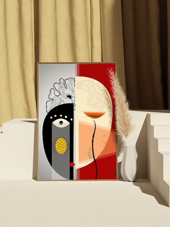 brain anatomy modern art print-Bauhaus poster-Geometric art-abstract wall art-minimalist art-German modernism-neurologist neurosurgeon gift