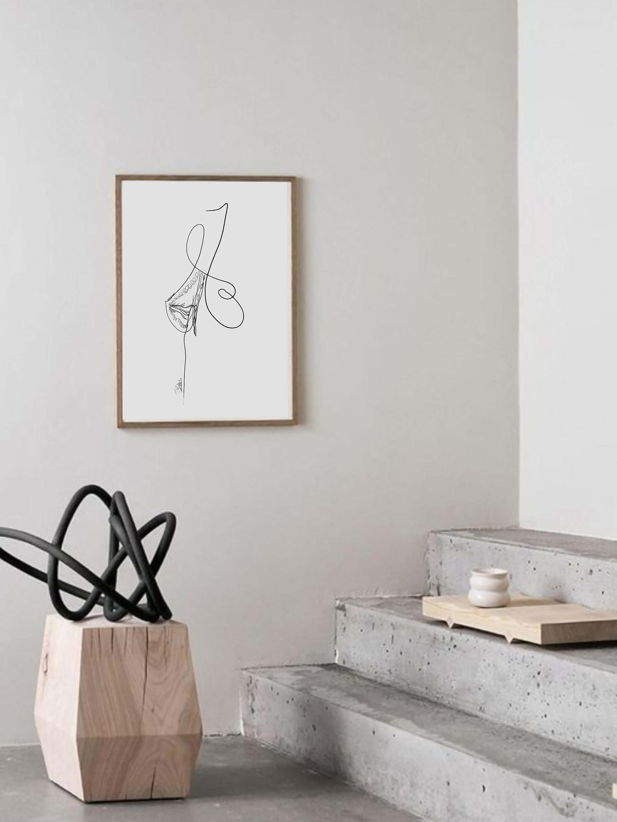 Printable Breast line art-Modern minimalist art-feminist art-custom doctor gift-downloadable digital art-OBGYN gift-Breast surgeon gift