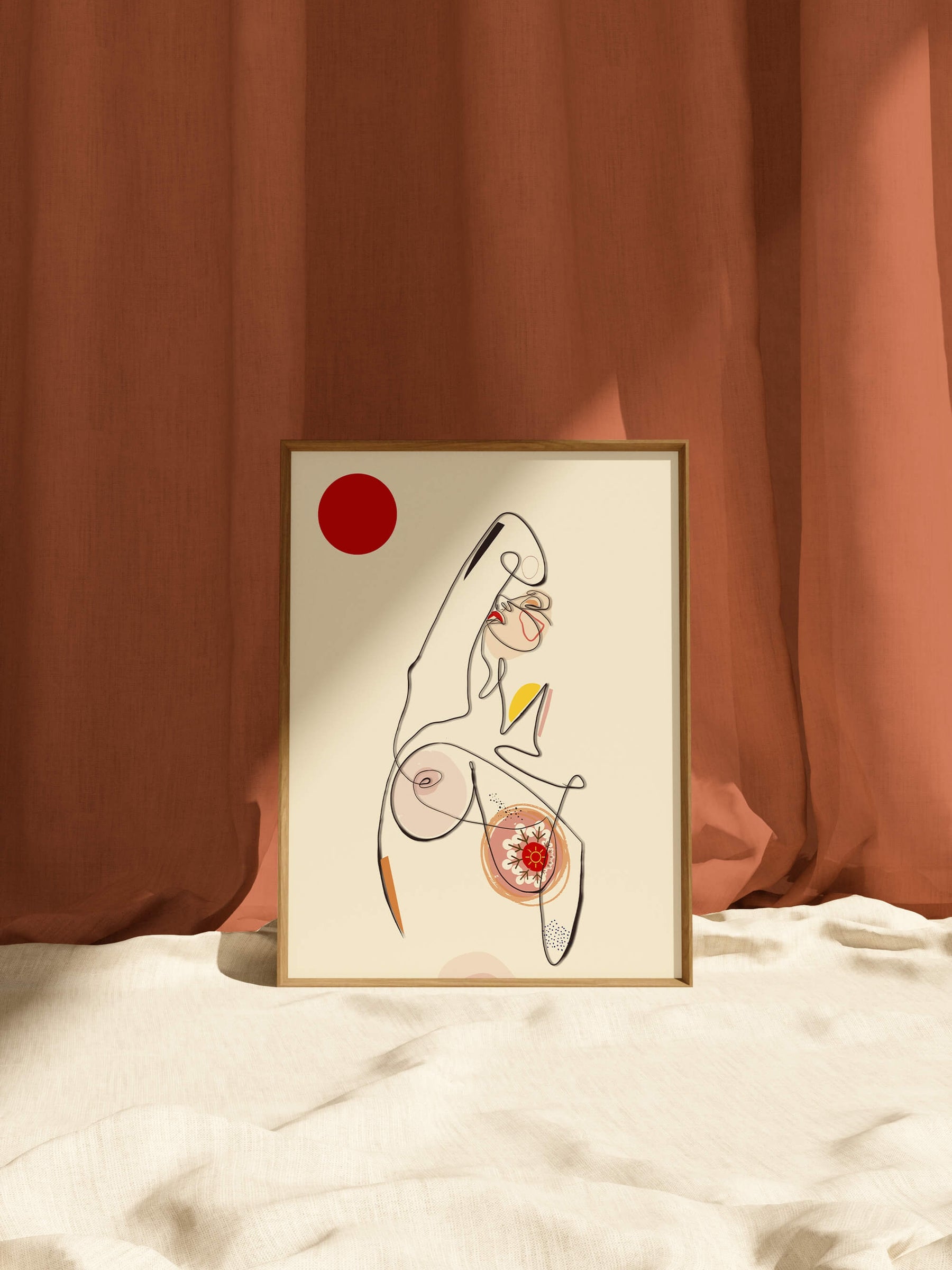 Breast line art print