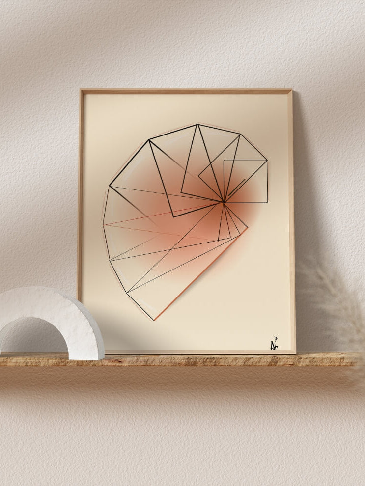 cochlea anatomy art print- ear geometrical art- abstract modern wall art-otolaryngologist gift-medical student gift