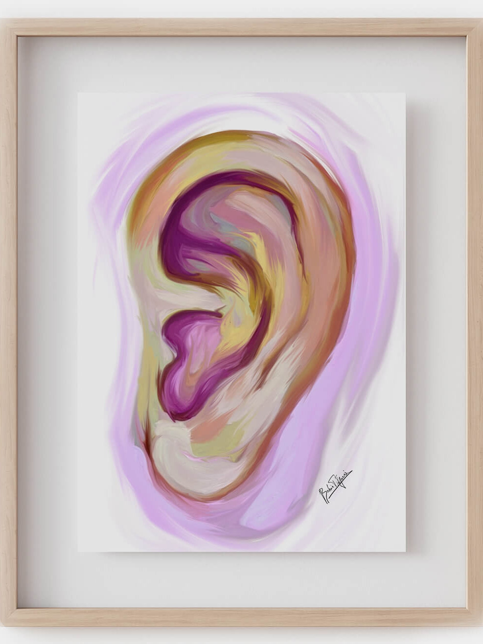 Abstract ear artwork- external ear art print- ENT art- audiology art- otolaryngologist gift