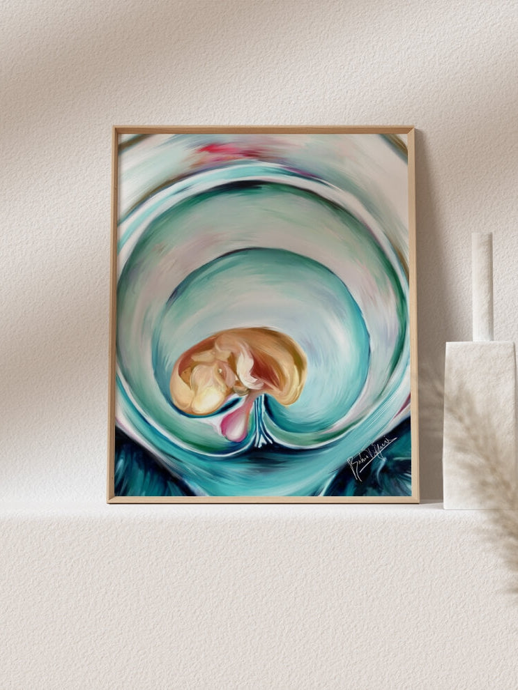 Abstract fetus extraembryonic membranes art print- Pregnancy art-OBGYN painting-Obstetrician gift-Gynecologist gift