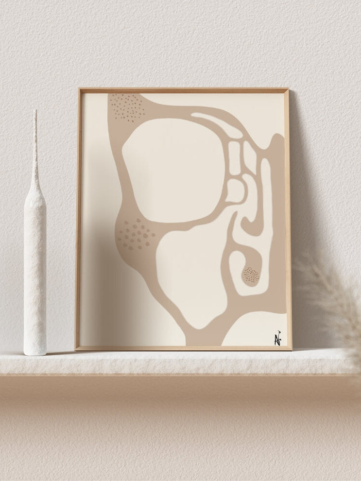 nasal sinuses anatomy abstract art-boho modern print-otolaryngologist gift-facial anatomy art-ENT office decor