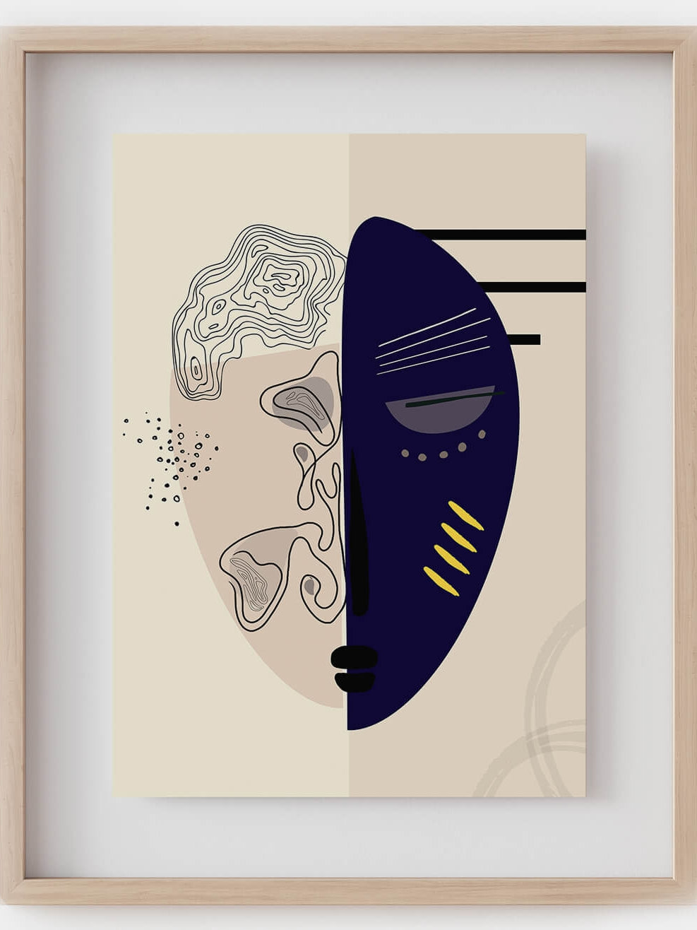 Facial anatomy minimalist art print-sinuses anatomy art-nose abstract face modern art-otolaryngologist gift-ENT office decor