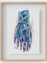 Abstract Podiatry art print-feet anatomy artwork-musculoskeletal drawing-Fett muscles bones painting-Orthopedic surgeon podiatrist gift