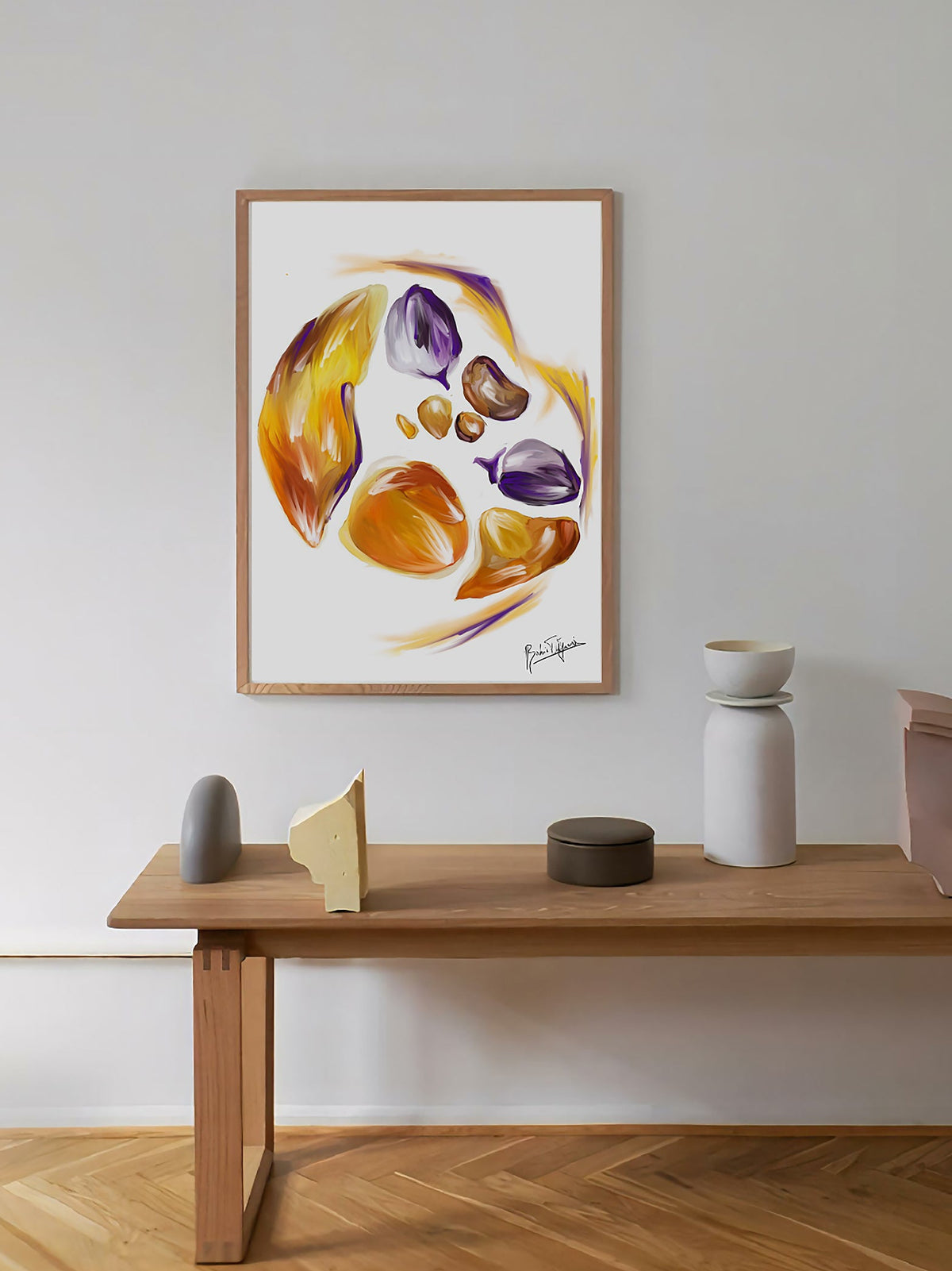 Abdomen anatomy art print-orange purple medical art-abdomen CT anatomical art