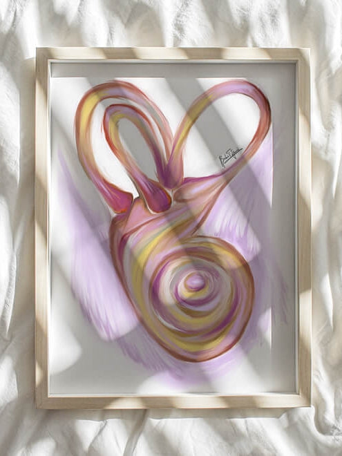 abstract inner ear anatomy art print- ENT art-Audiology art-Otolaryngologist gift-ear artwork-cochlea drawing