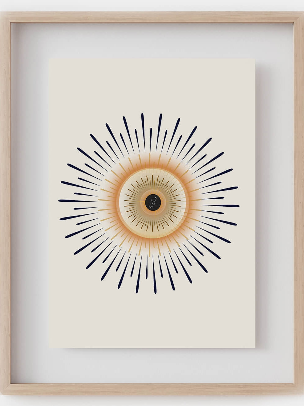 sun boho minimalist abstract art-modern art decor-iris eye anatomy-ophthalmologist optometrist gift-Abstract eye anatomy art print