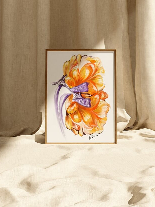 Floral kidney anatomy art print- nephrology wall art-urologist general surgeon transplant surgeon gift-urology medical art-anatomical kidney