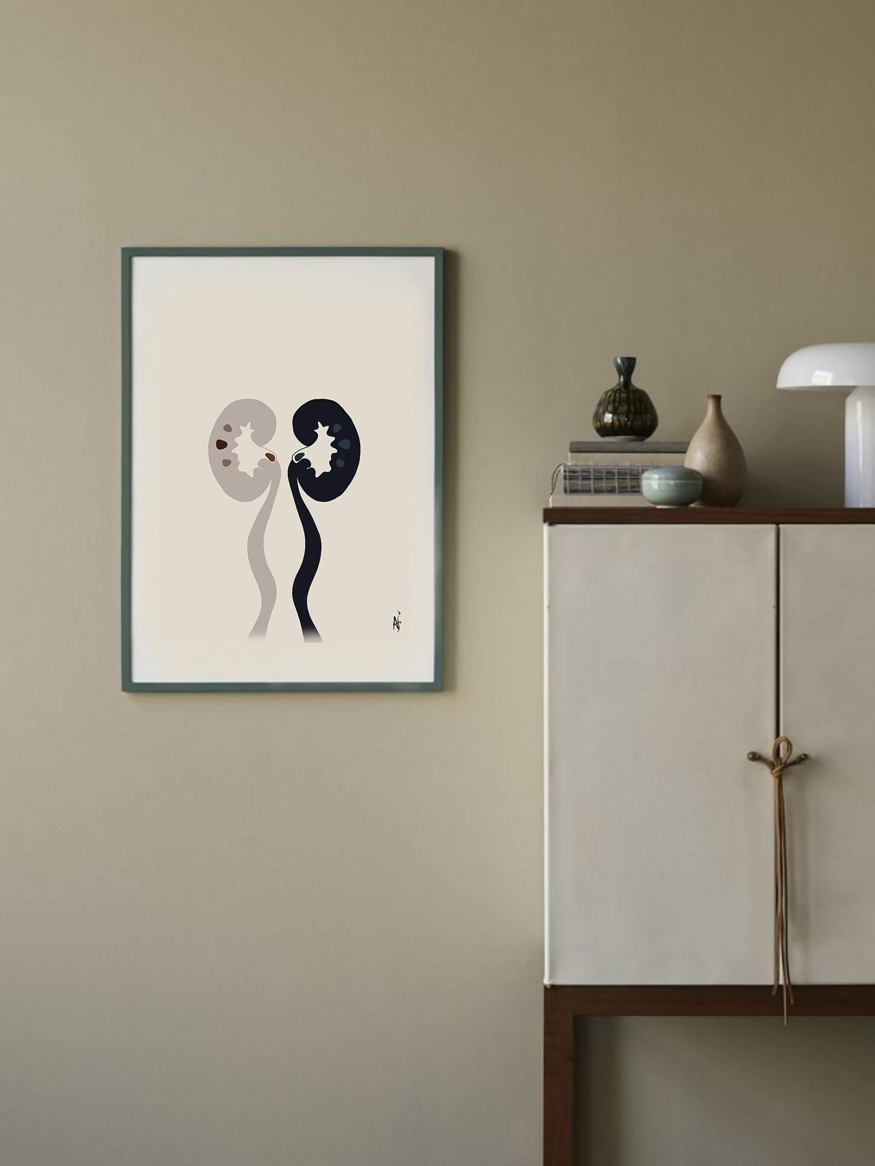 abstract inner ear anatomy art print- ENT art-Audiology art-Otolaryngologist gift-ear artwork-cochlea drawing