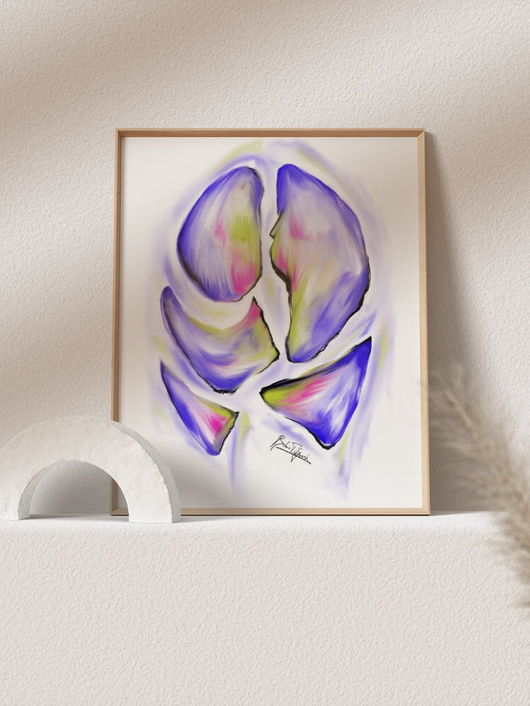 Lung lobes anatomy art print-pulmonology wall art-respiratory drawing-pulmonologist cardiothoracic surgeon gift- abstract anatomy art poster