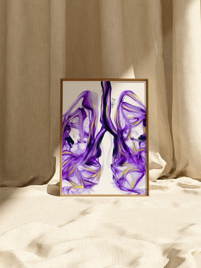 Lungs anatomy art print- pulmonology wall art- thorax painting-pulmonologist cardiothoracic surgeon gift-medical student graduation gift