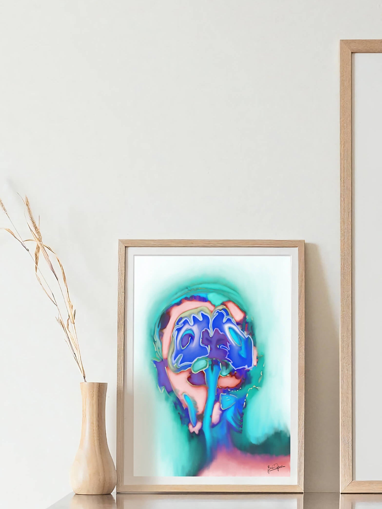 abstract coronal brain section CT art print –brain neurology art-Neurologist Neurosurgeon Radiologist gift-Human brain art