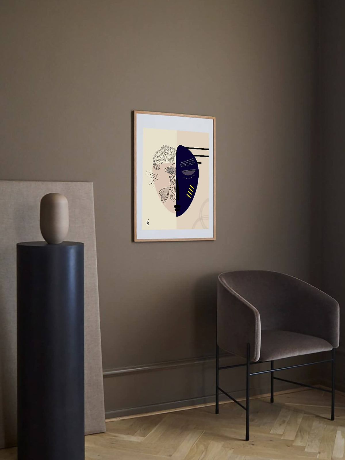 Facial anatomy minimalist art print-sinuses anatomy art-nose abstract face modern art-otolaryngologist gift-ENT office decor