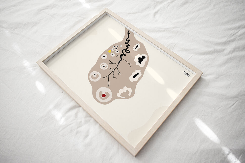 Ovary histology art print-obstetrics art-histological section-Gynecologist Obstetrician gift-Ovaries at-Uterus art-Pregnancy gift
