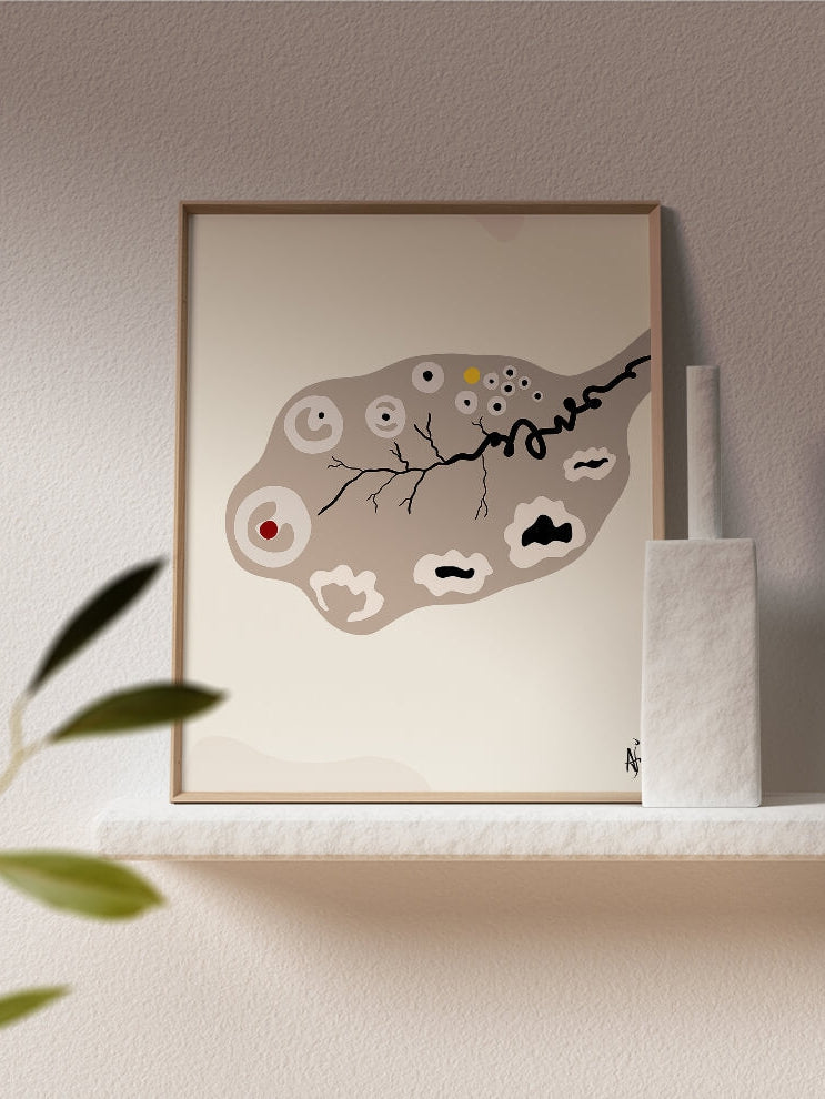 Ovary histology art print-obstetrics art-histological section-Gynecologist Obstetrician gift-Ovaries at-Uterus art-Pregnancy gift