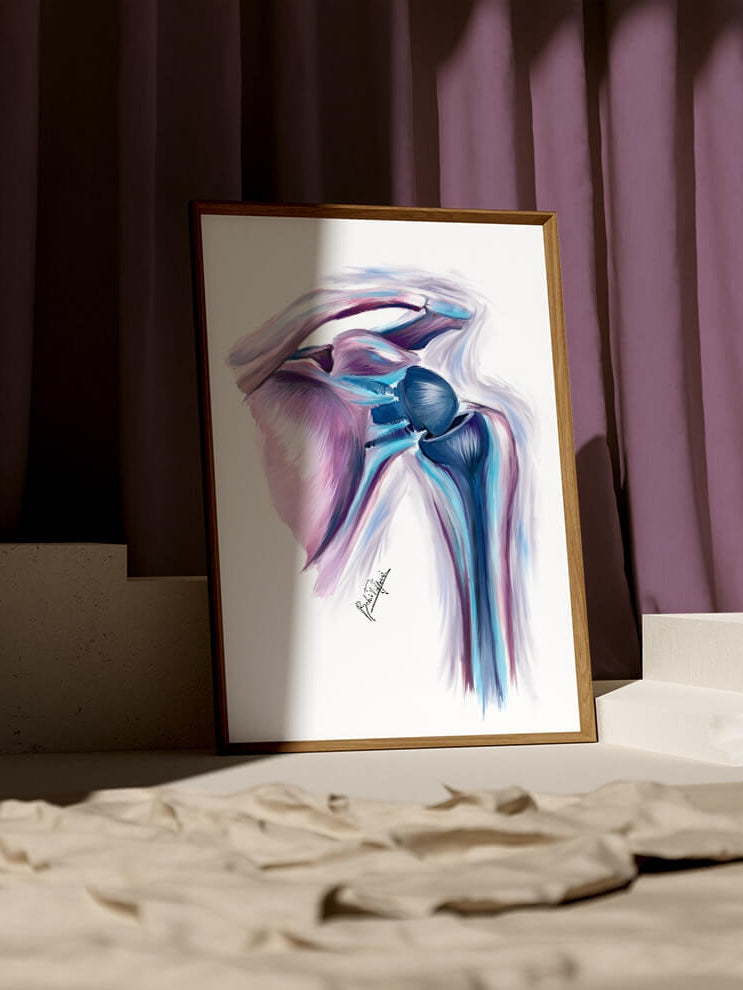 Shoulder replacement art print-Orthopedic surgery art-anatomical art - musculoskeletal anatomy-joint replacement-Orthopedic surgeon gift