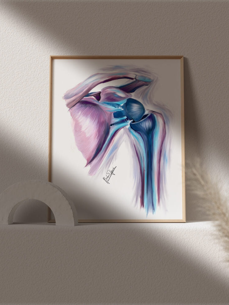 Shoulder replacement art print-Orthopedic surgery art-anatomical art - musculoskeletal anatomy-joint replacement-Orthopedic surgeon gift