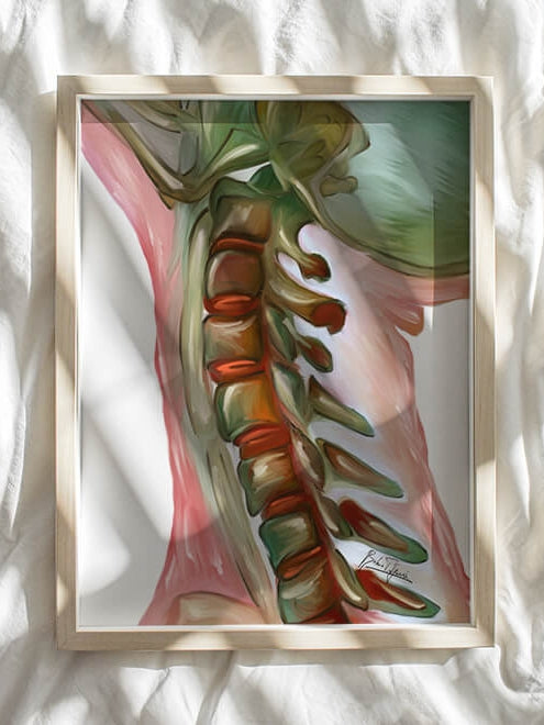 Abstract cervical spine art print- Vertebrae art- Chiropractic wall art-Spine surgery art-Chiropractor Orthopedic surgeon gift