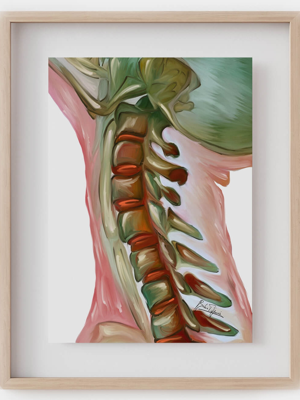 Abstract cervical spine art print- Vertebrae art- Chiropractic wall art-Spine surgery art-Chiropractor Orthopedic surgeon gift