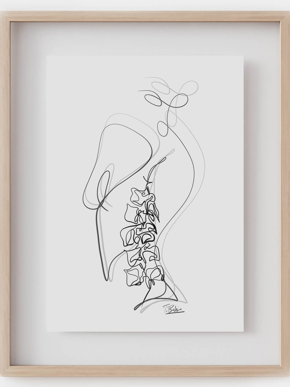 Spine Printable line art-Orthopedist gift-Chiropractic gift-Spine art-downloadable anatomy art-digital medical art-Medical graduation gift