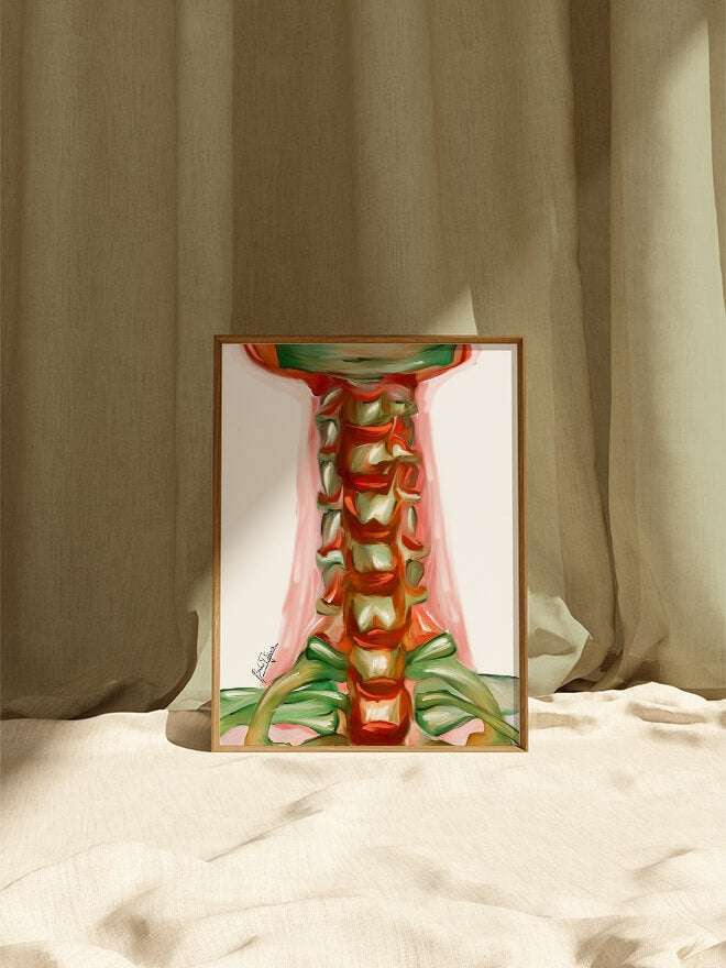 abstract cervical spine oil painting art- vertebrae art gifts | DrArt