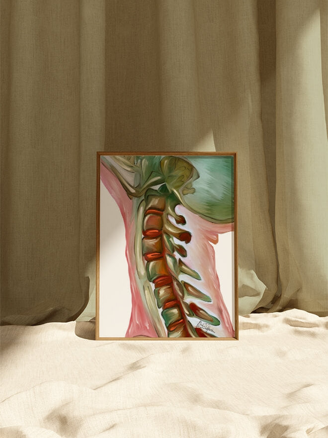 Abstract cervical spine art print- Vertebrae art- Chiropractic wall art-Spine surgery art-Chiropractor Orthopedic surgeon gift