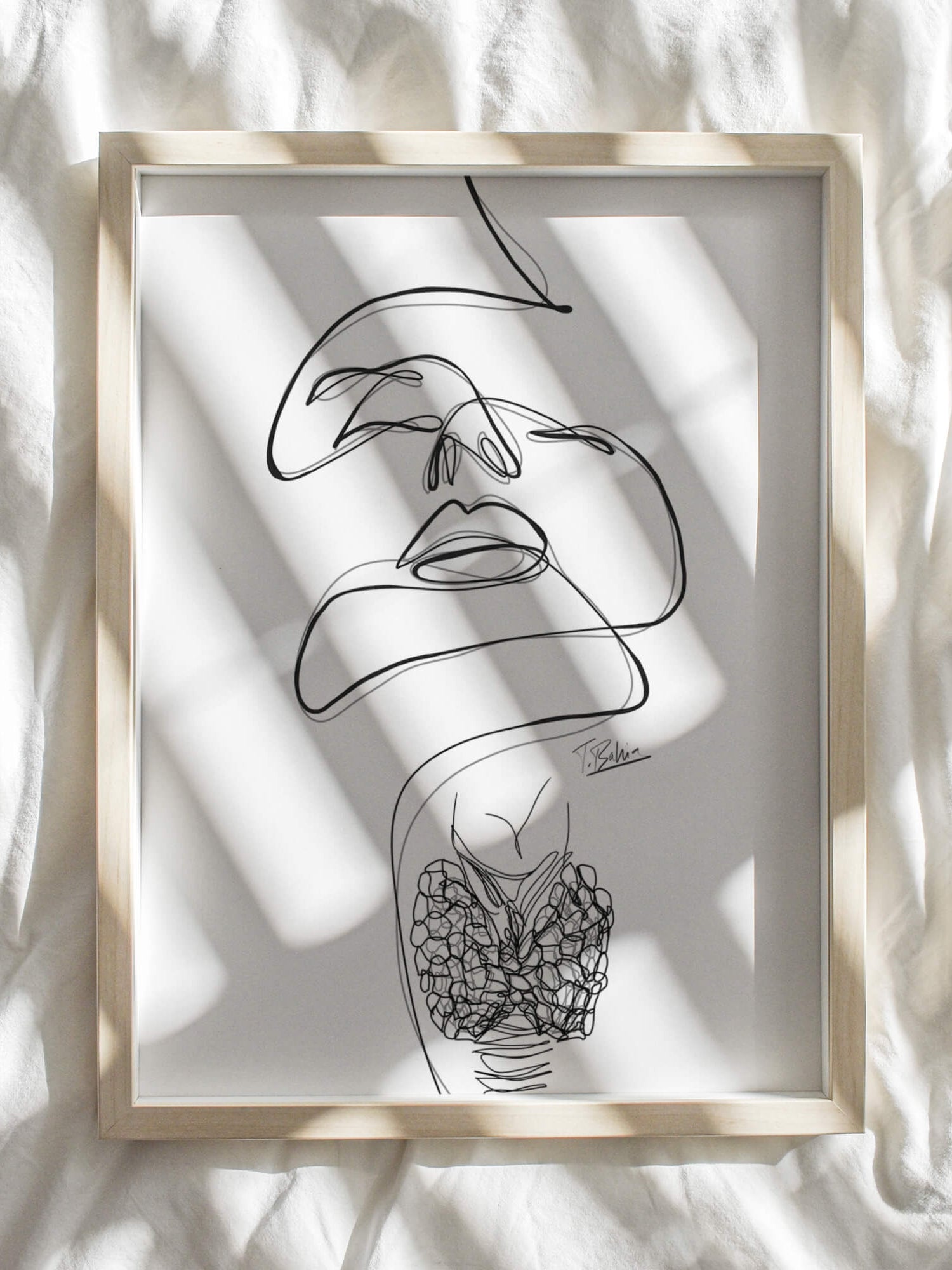 Printable gland line art-endocrinologist gift-Medical graduation gift-endocrine surgeon gift-ENT gift-downloadable digital medical art