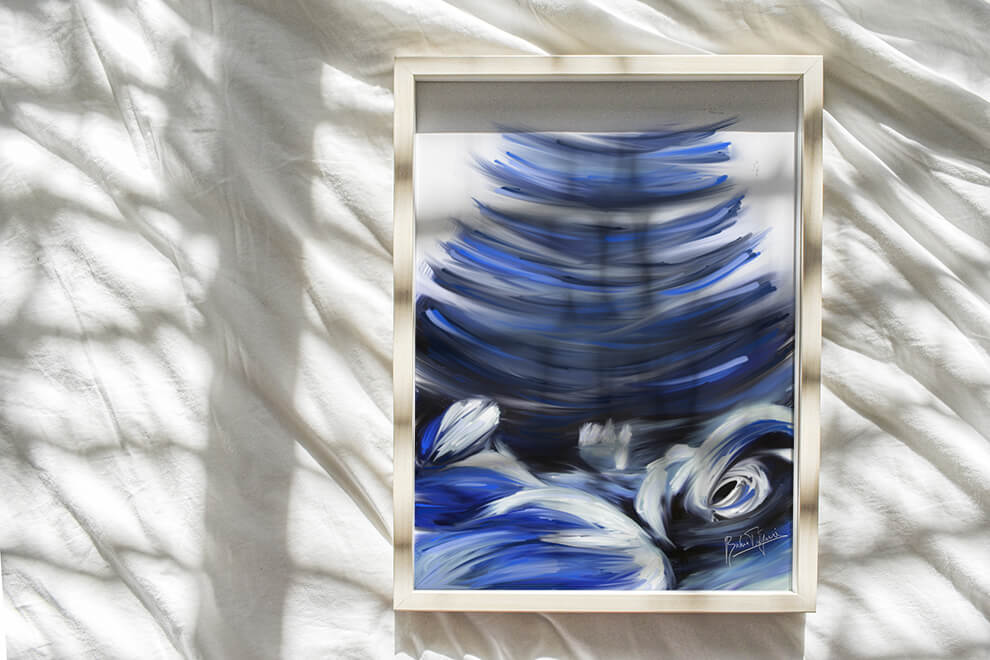 Abstract baby ultrasound art print –Baby memorial gift-fetus art-Pregnancy painting-Obstetrician Gynecologist gift
